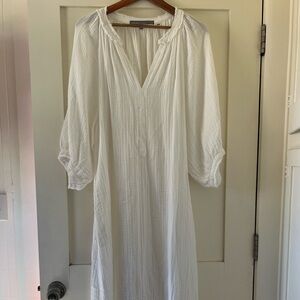 Ocean+Main Los Angeles White Double Gauze Dress with Pockets Size L/XL U.S Made